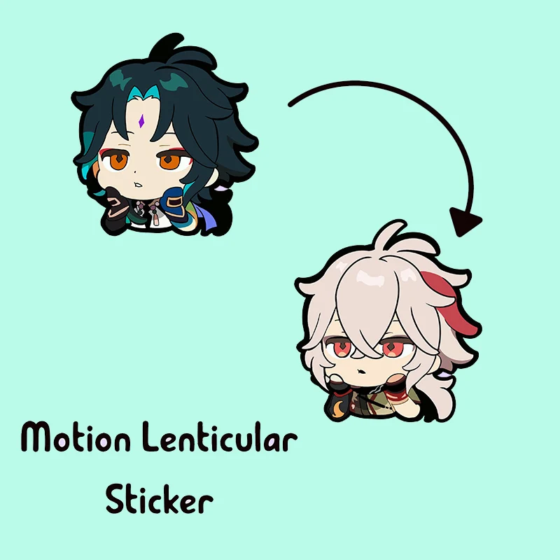 

3D наклейки для движения Kazuha /Xiao Genshin Impact s, автомобильные водонепроницаемые наклейки для ноутбука, холодильника и т. Д.