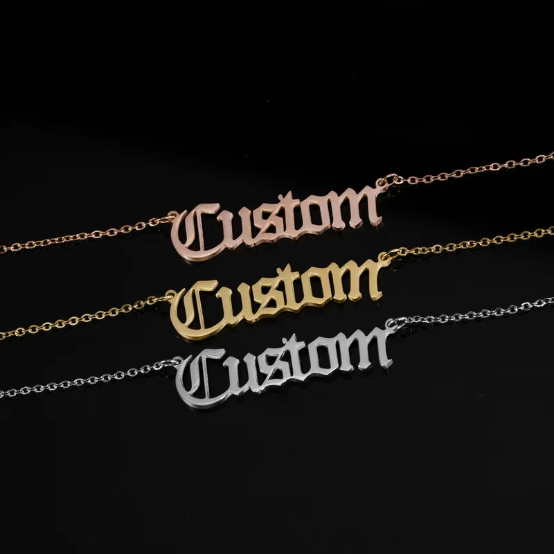 

Custom Name Necklace For Women Personalized Stainless Steel Chain Choker Nameplate Necklace Best Friend Perfect Birthday Gift
