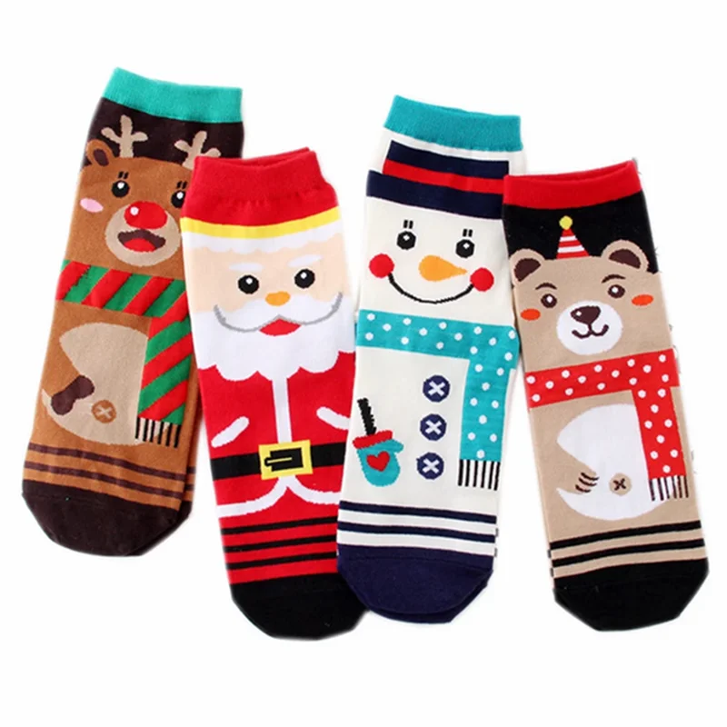 

2022 New Christmas Socks Women Casual Winter Warm Cartoon Happy Funny Deer Snowman Santa Claus Sweet Xmas Gift Socks dropship