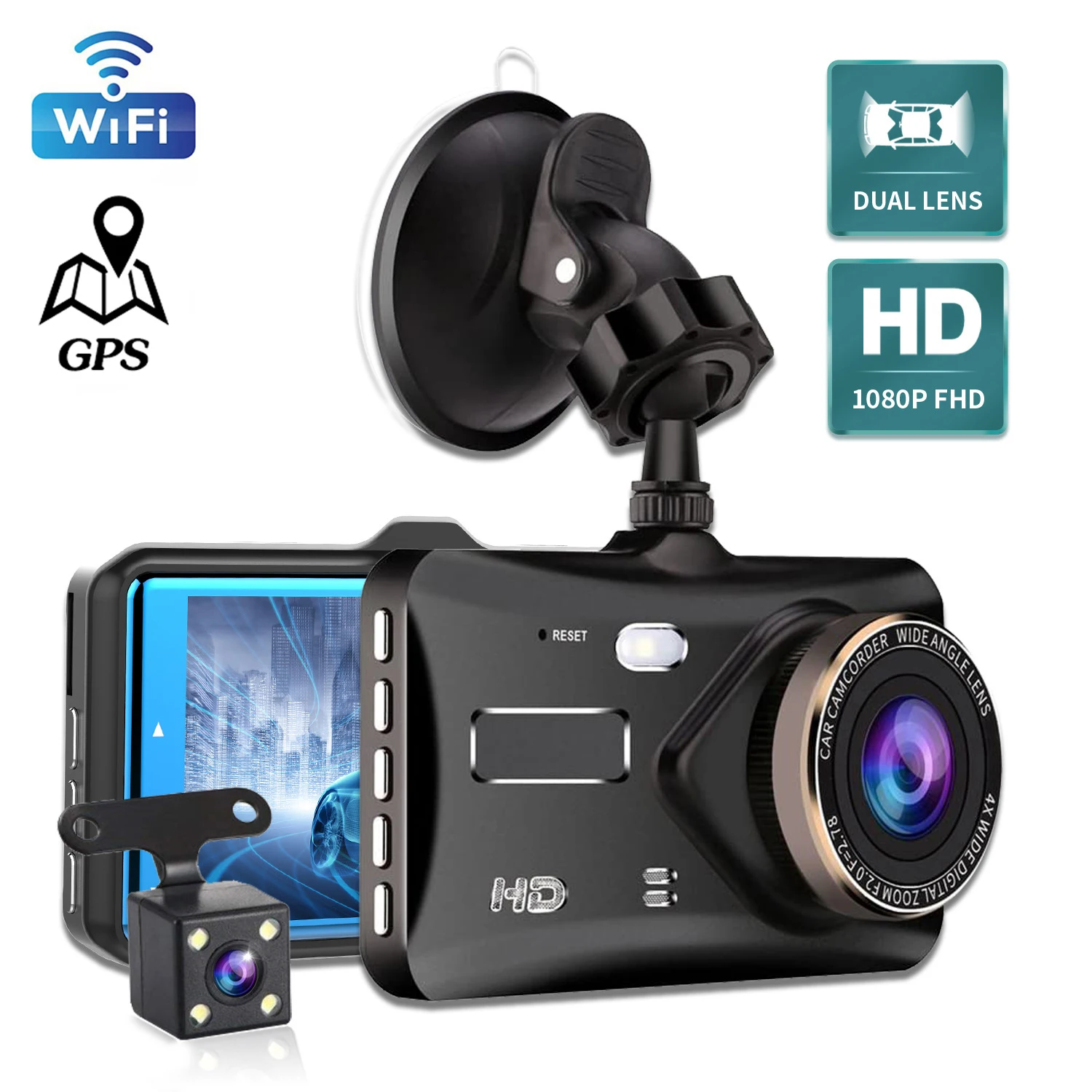 Car DVR WiFi Full HD 1080P Dash Cam Rear View Vehicle Video Recorder Auto Dash Camera Parking Monitor Night Vision G-sensor GPS