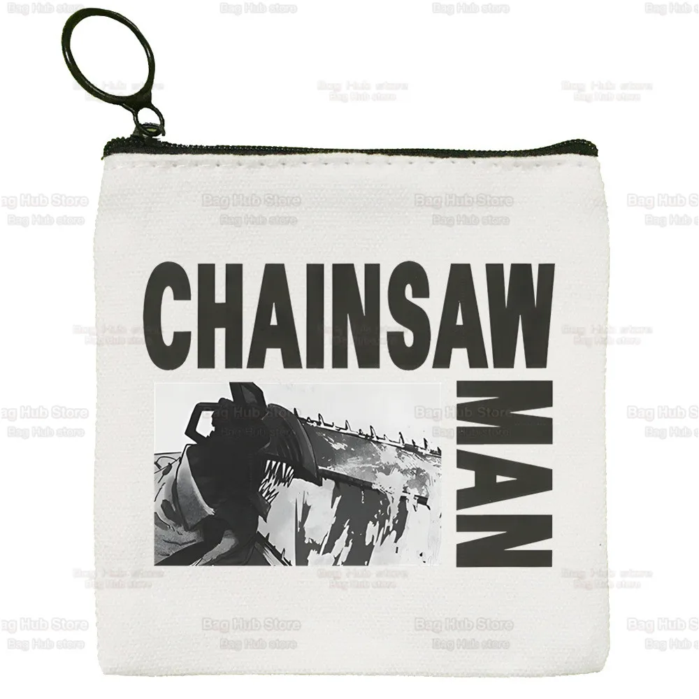 Chainsaw Man Canvas Coin Purse Logo Pochita Storage Pouch Canvas Bag New Japanese Anime Denji Coin Bag Makima Key Coin Purse