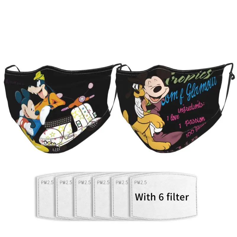 

Disney Cartoon Printing Adult Mask Outdoor Sports Protection Sunscreen Dust Masks Washable Adjustable Suitable Men Women 2PCS