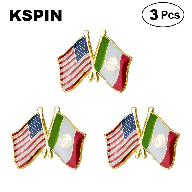 

U.S.A Mexico Frendship Lapel Pin Brooches Pins Flag badge Brooch Badges