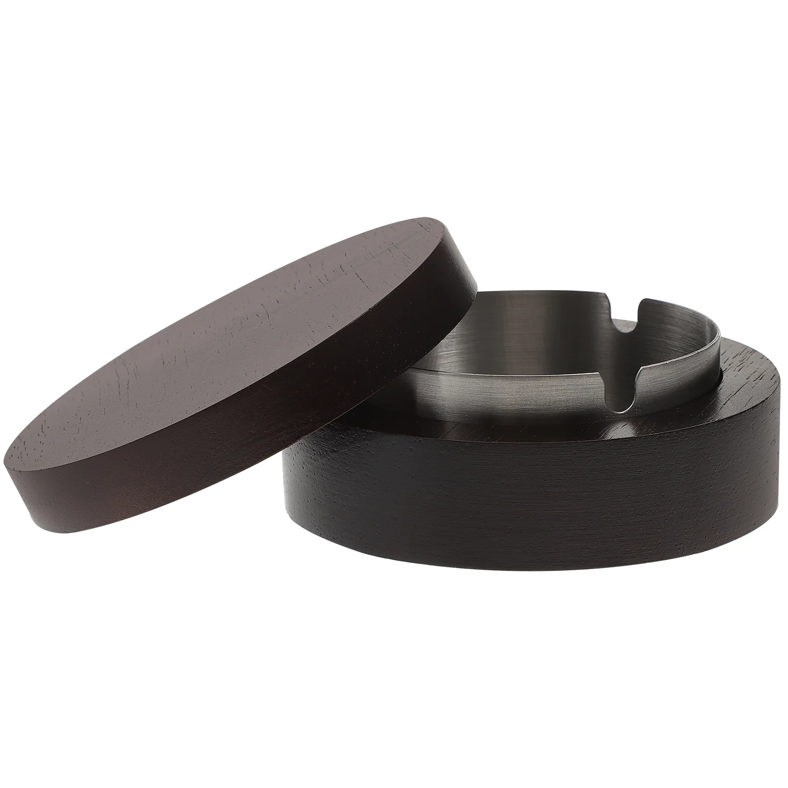 

Ashtray Wooden Lid Cigar Windproof Tabletop Rustic Decoration Retro Ashtrays Portable Metal Liner
