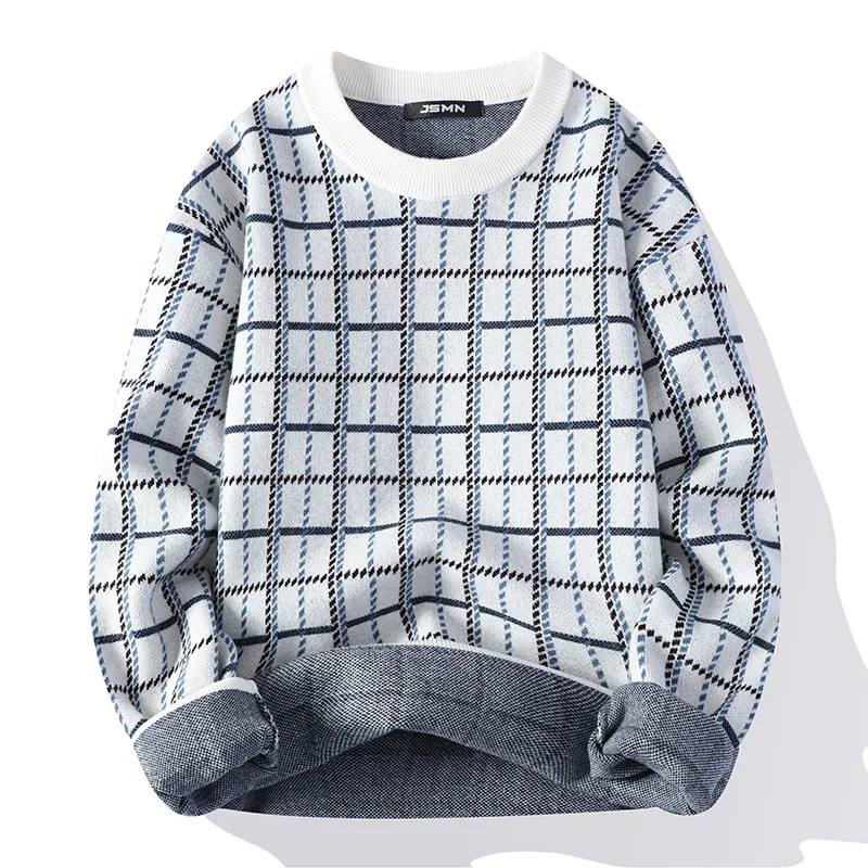 

Мужской Повседневный шерстяной свитер Pull Homme, модный брендовый вязаный пуловер в клетку высокого качества, красивые мягкие теплые свитера для зимы, 2022