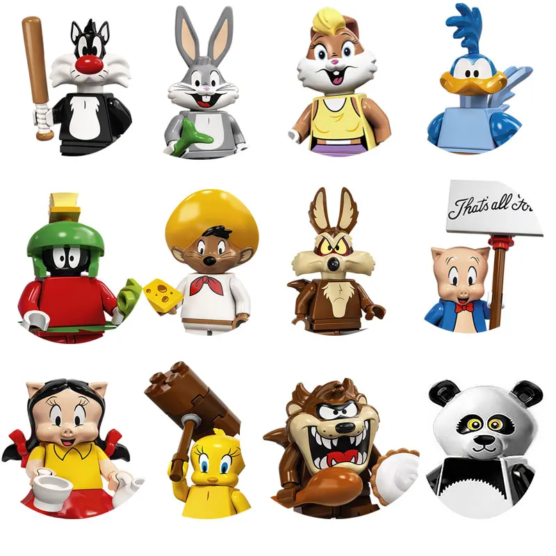 Миниатюрные фигурки героев Диснея Looney Tunes багги зайчик игрушки строительные
