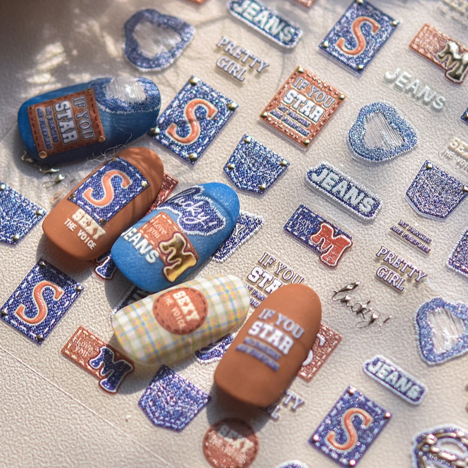 Ретро геометрическая джинсовая нашивка в стиле пэчворк рок хип-хоп панк