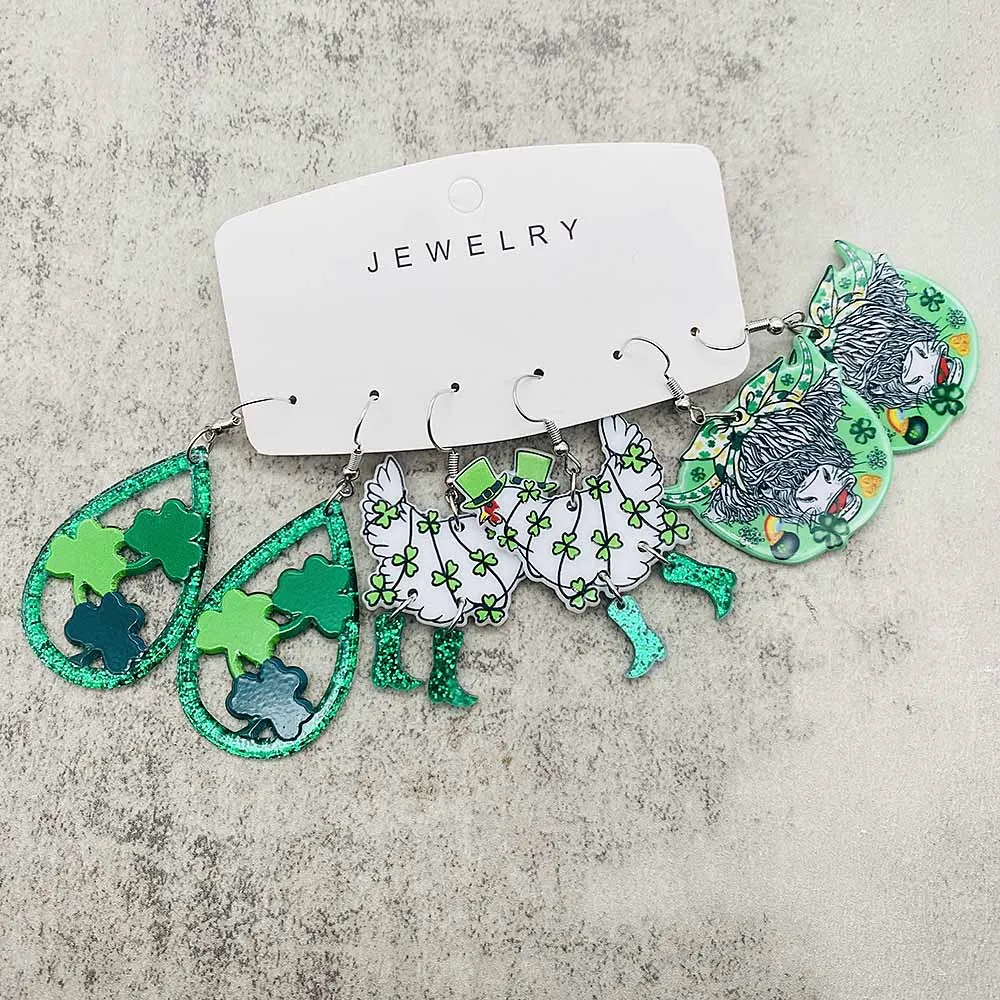 Патрик ирландский фестиваль ювелирные изделия клевер радужная шляпа голова быка