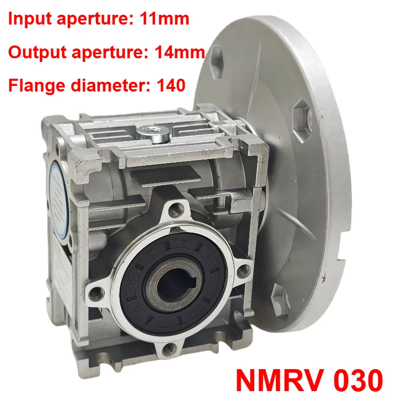 Червячный редуктор NMRV030, 1 шт., редуктор коробки передач с высоким крутящим моментом, вход 11 мм, выход 14 мм, передаточное число 5:1/80:1, диаметр фланца, двигатель 140 мм
