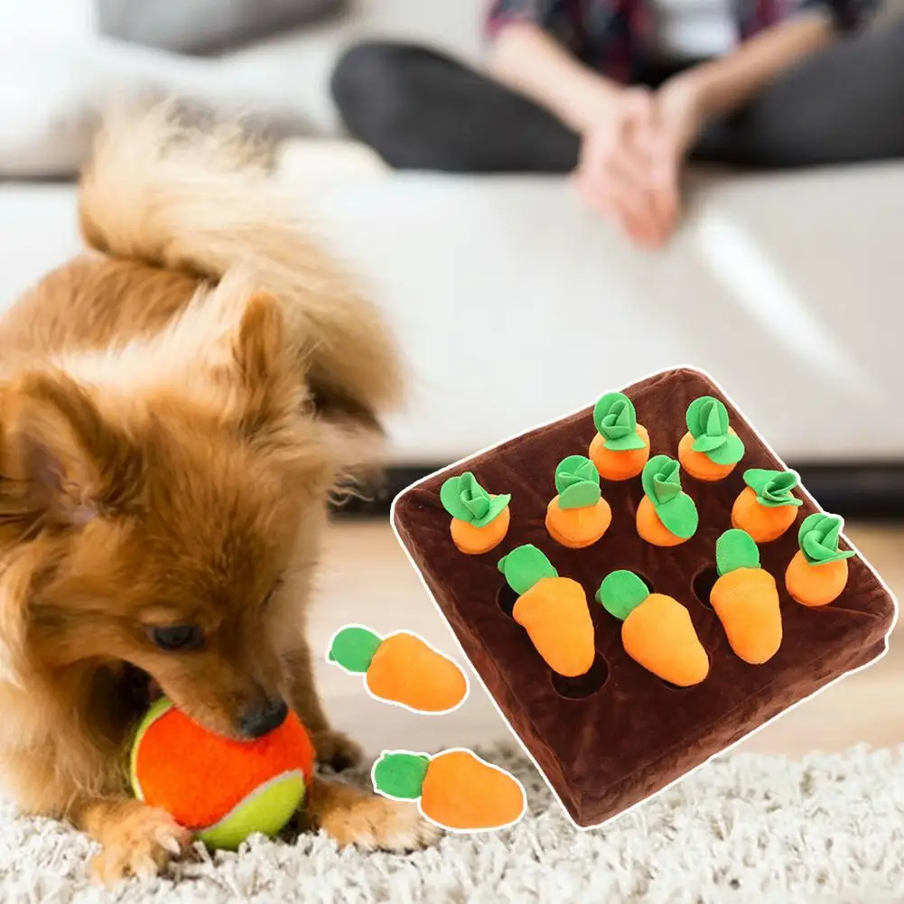 

Pet Sniffing Toy Practical Comfortable Dirt-resistant Radish Shape Pet Plush Toy for Home