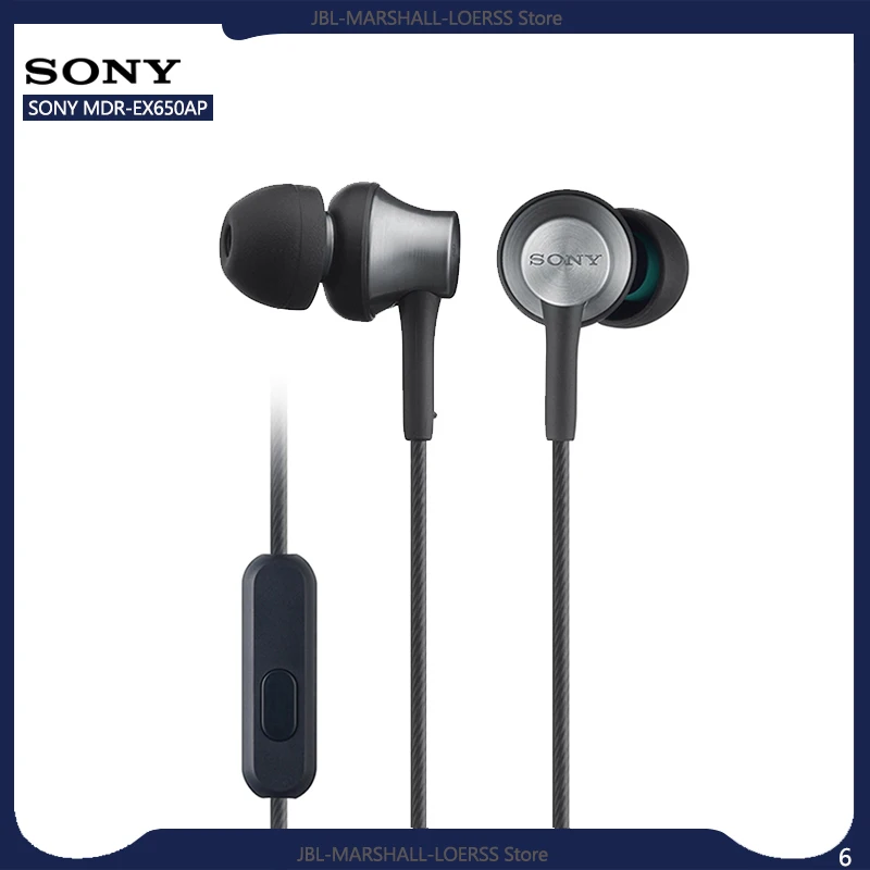 

SONY MDR-EX650AP 3.5mm Wired Earphones Stereo Bass Headset Sport Earbuds Handsfree Headphone with Mic for Smartphones Music Game