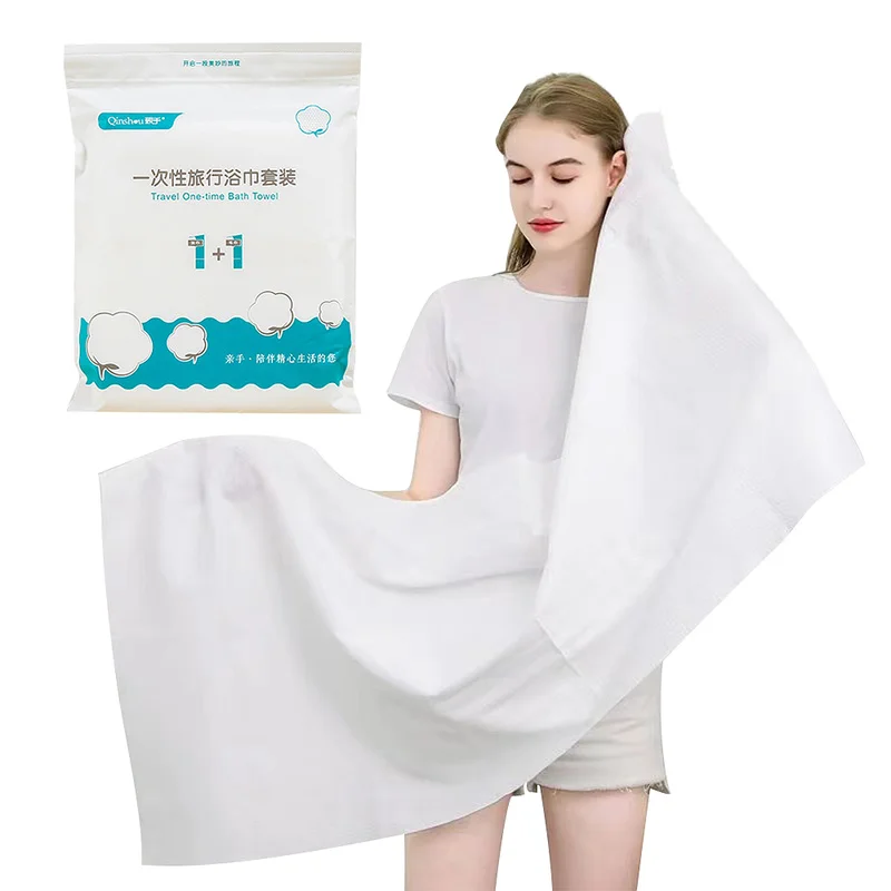 

Disposable Bath Face Towel 2 in 1 Portable Cleaning Towels Set Outdoor Travel Camping Hiking Sport Hotel Beauty Salon Reusable