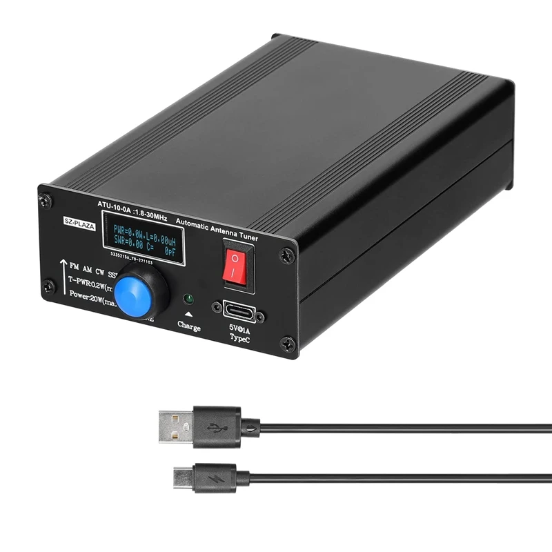 

ATU-10-0A Aluminum Alloy Shortwave Antenna Tuner 20W 1.8-30Mhz Shortwave Power Meter Standing Waves Meter