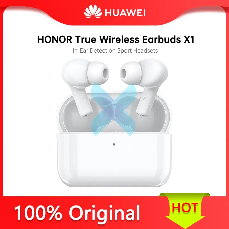 

Беспроводные наушники Huawei HONOR Choice, наушники-вкладыши X1 TWS с двойным микрофоном и шумоподавлением, спортивные наушники-вкладыши с обнаружени...