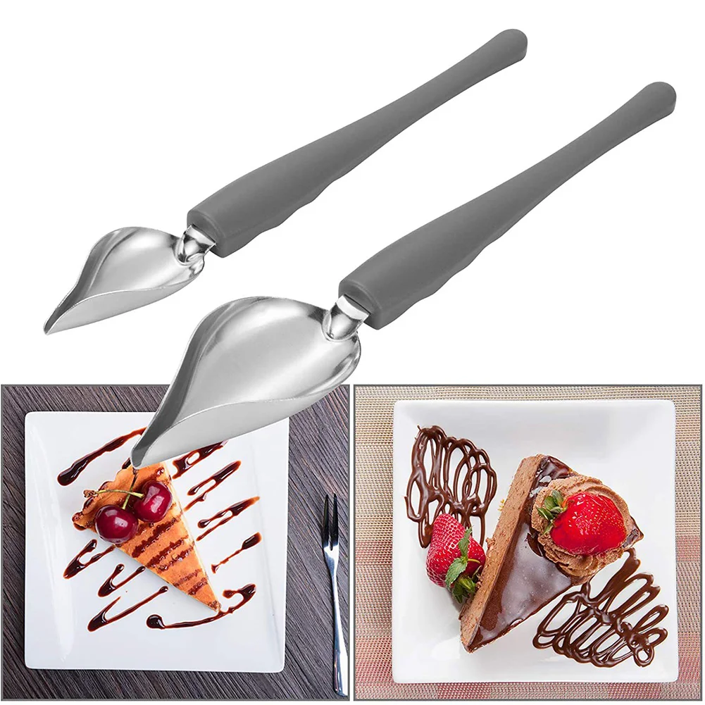 

ChefValon Sauce Plating Art Pencil Dessert Decorating Draw Design Kitchen Nozzle Portable Sauce Painting Pencil Spoon Accessorie