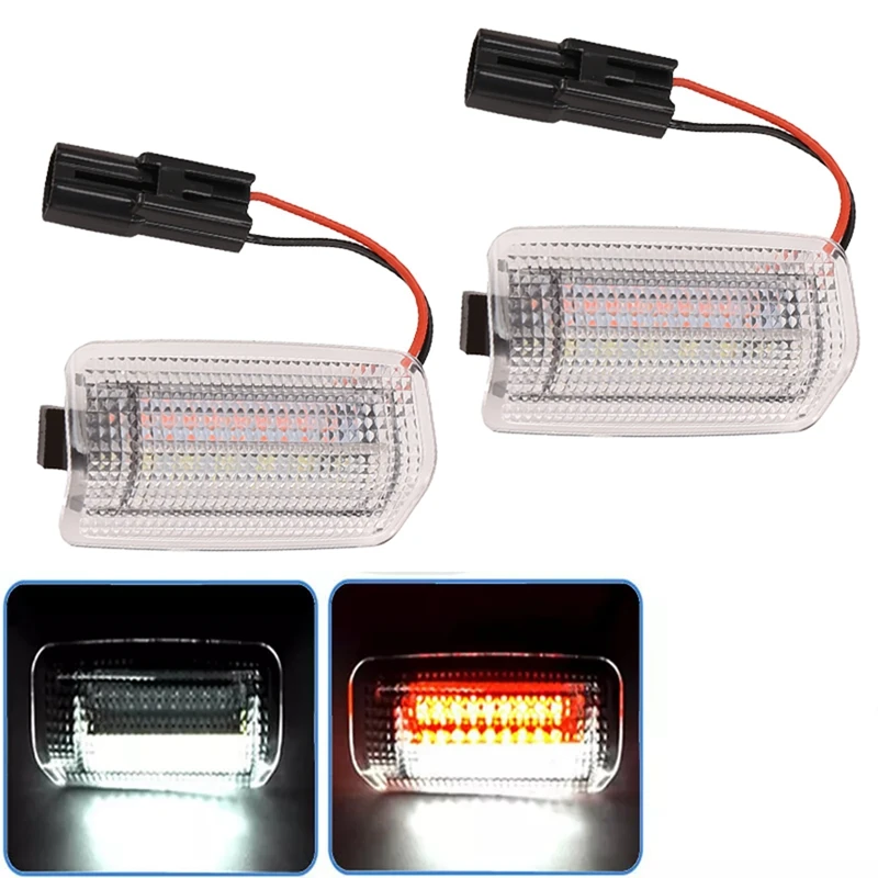 2 шт. белый красный автомобильный светодиодный светильник для дверей Toyota Wish Prius