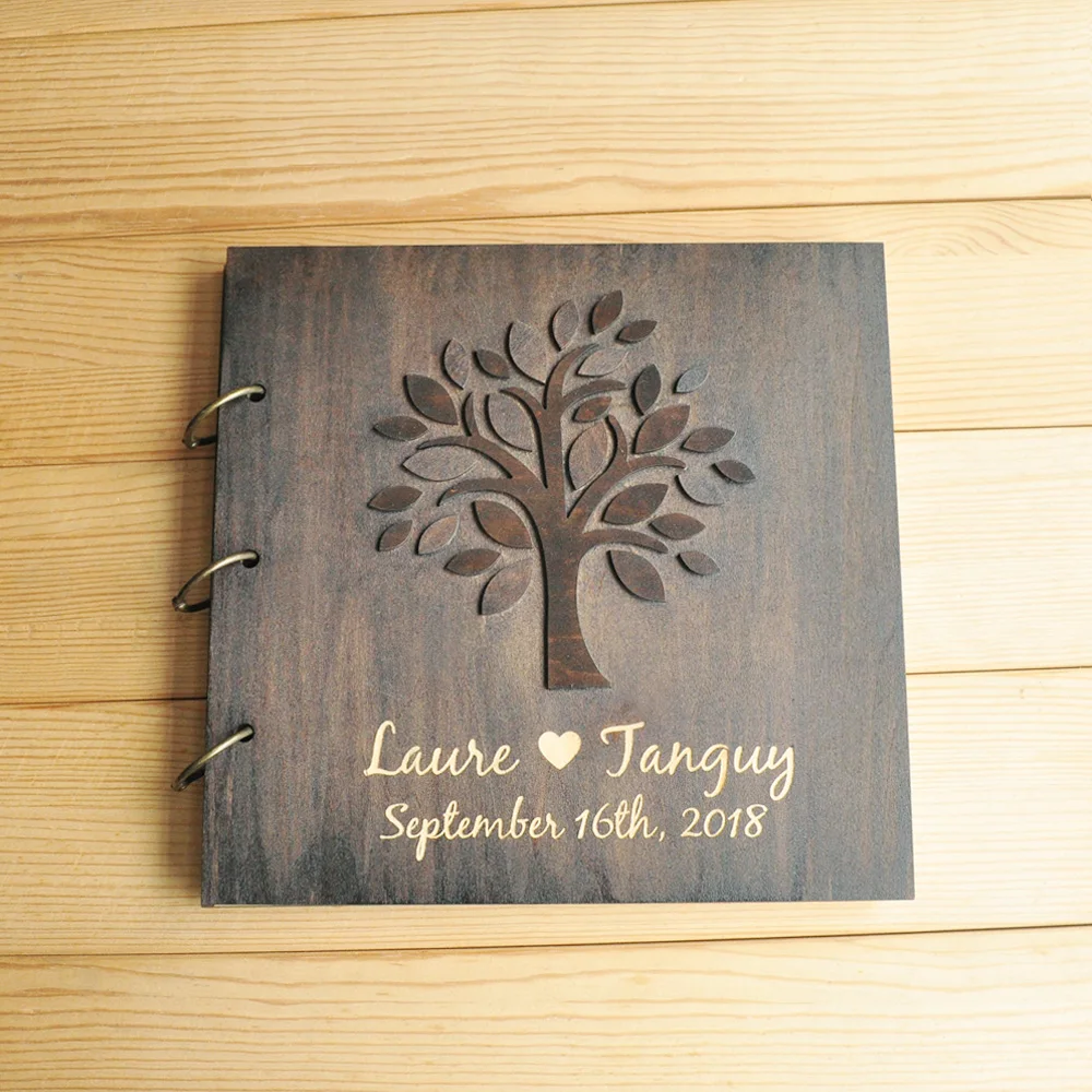 

Personalized Wedding Tree Guest Book Custom Wooden Guestbook Album Keepsake Personalised Guest Book Bridal Shower Rustic Wedding