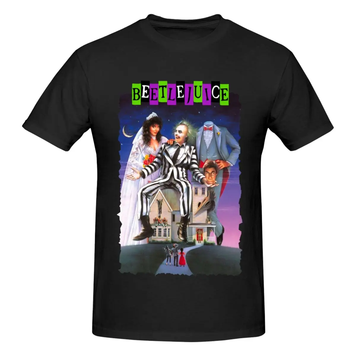 Мужская забавная футболка ужасов B-Beetlejuice Spooky Movie Ghost Halloween уличная одежда большой