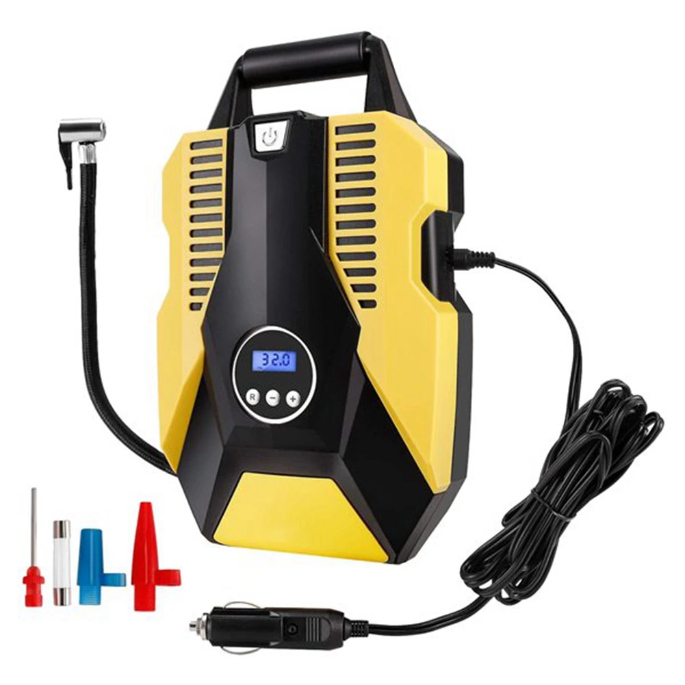 

Digital Tire Inflator DC 12V 150PSI Air Compressor Pump Auto Shut Off with Emergency LED Flasher for Car Bicycle