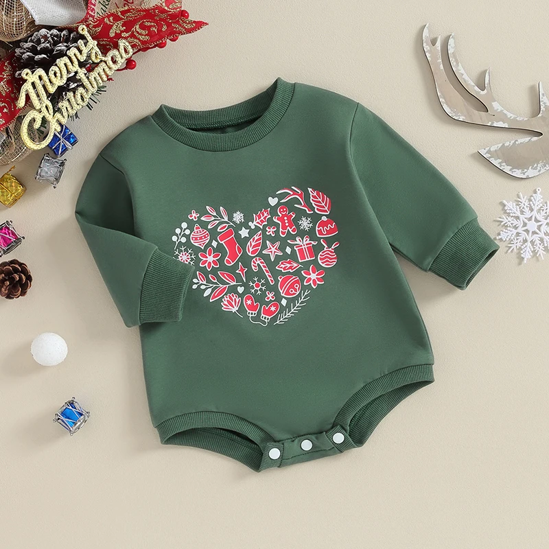

JCMoniDun Рождественская Одежда для маленьких мальчиков и девочек, Женский пуловер с длинным рукавом, боди, костюм для новорожденных на осень и зиму