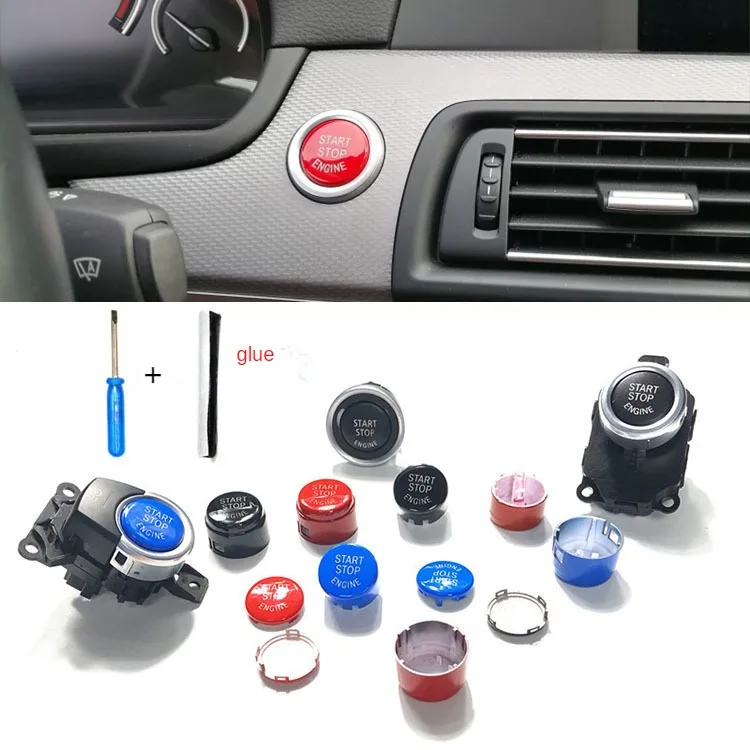 

New Car Engine START Button Replace Cover STOP Switch Accessory Key Decor for BMW X1 X5 E70 X6 E71 Z4 E89 35 Series E90 E91 E60