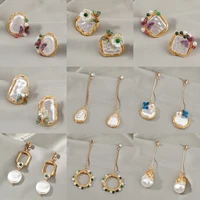 handmade jewelry imitation pearl earrings 2022 fashion long tassel butterfly flower earrings synthetic crystal womens jewelry