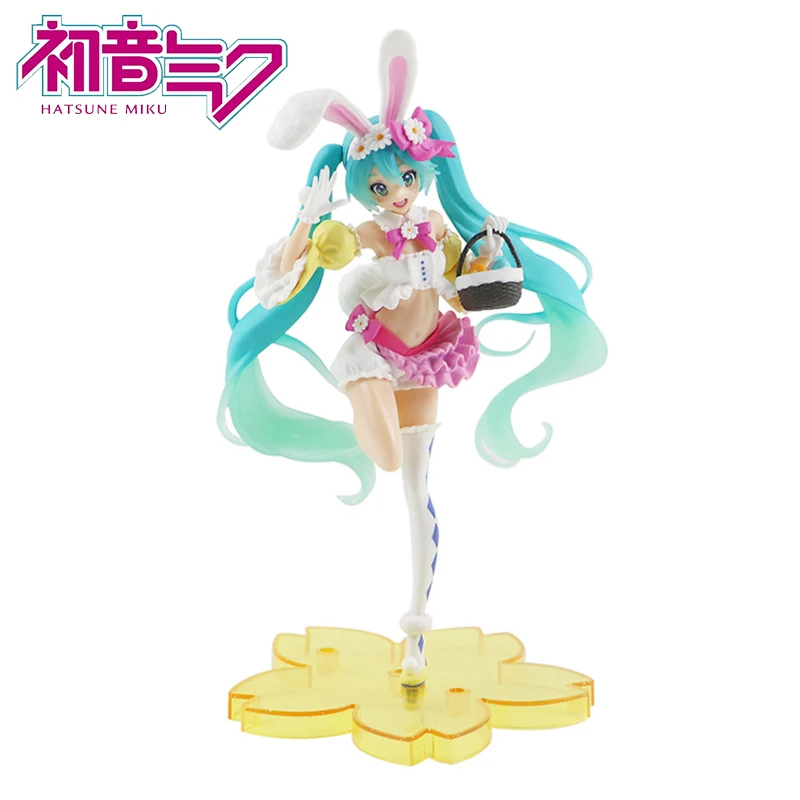 

23cm Anime Virtual Idol Hatsune Miku Figure Kawaii Bunny Girl Rabbit Ears Miku Ver Figurine Girls Collectable Pvc Model Gift Toy