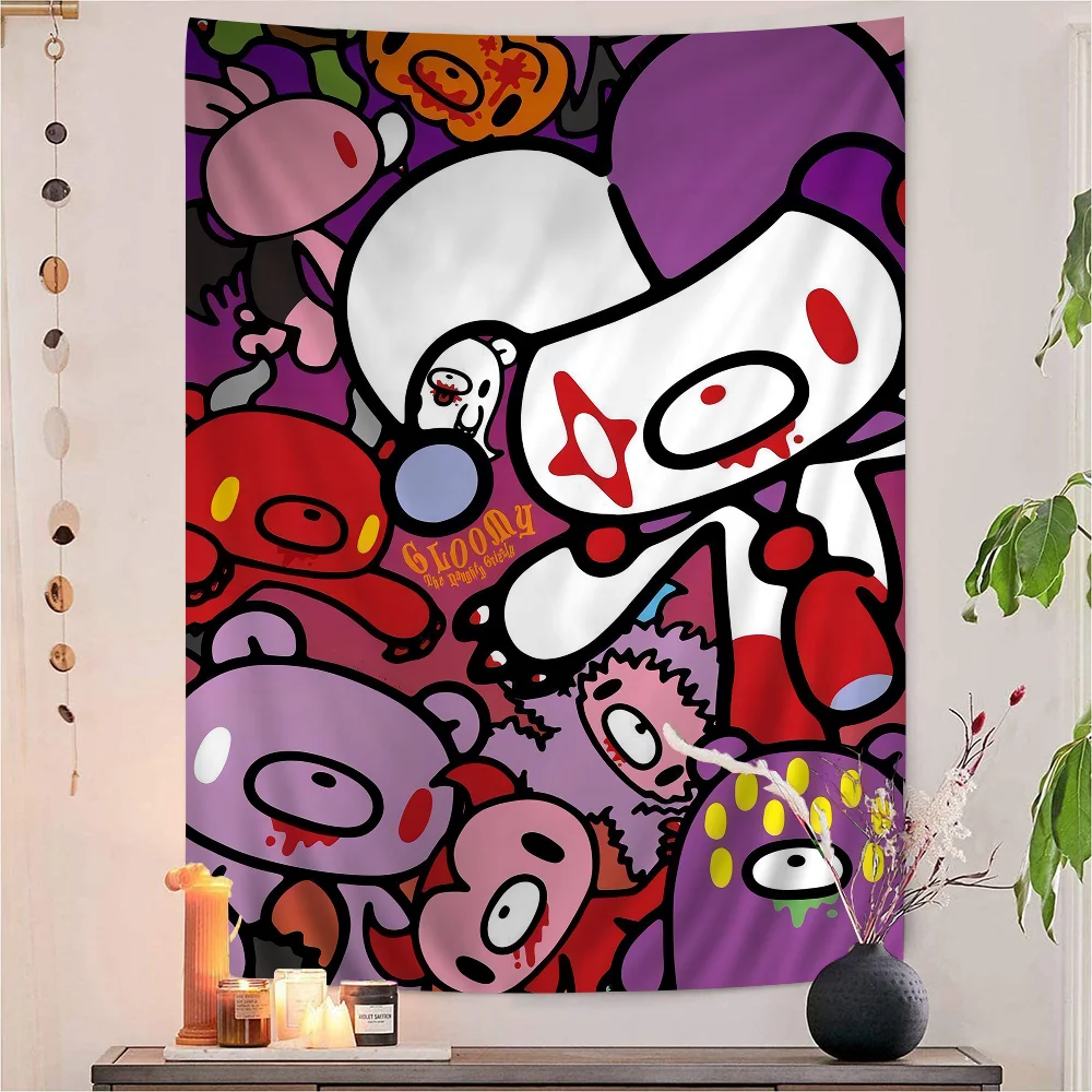 Гобелен с мультяшным медведем G-Bloomy художественная печать дешевые настенные