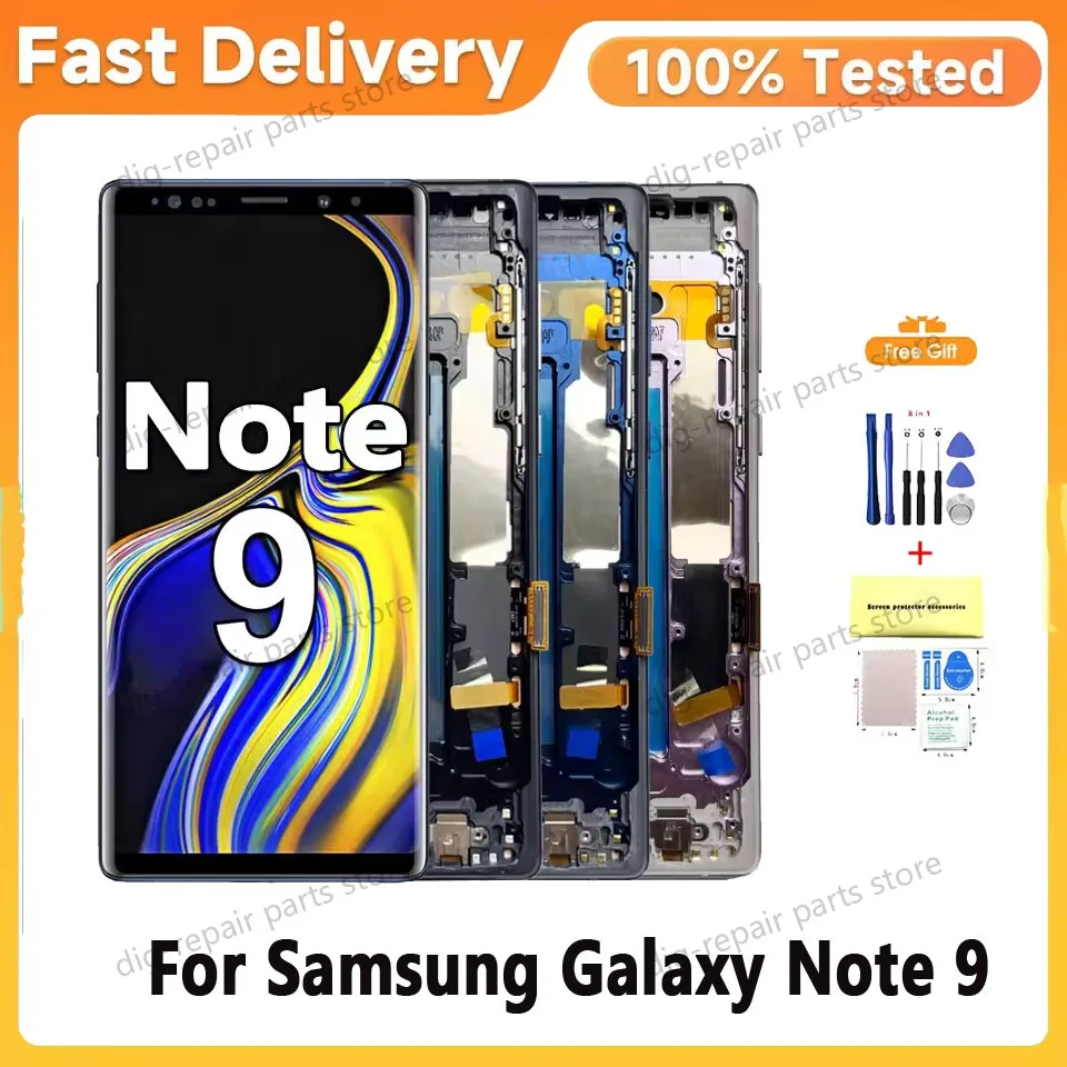 Фото 6,4-дюймовый AMOLED-дисплей для Samsung Galaxy Note 9, ЖК-дисплей, сенсорный экран, дигитайзер в сборе, для замены экрана Samsung Note 9 №1