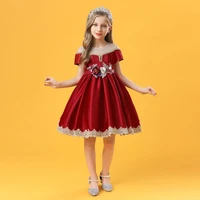 girl princess skirt embroidered midwaist pompous skirt host festival stage choir performance dress student party party dress