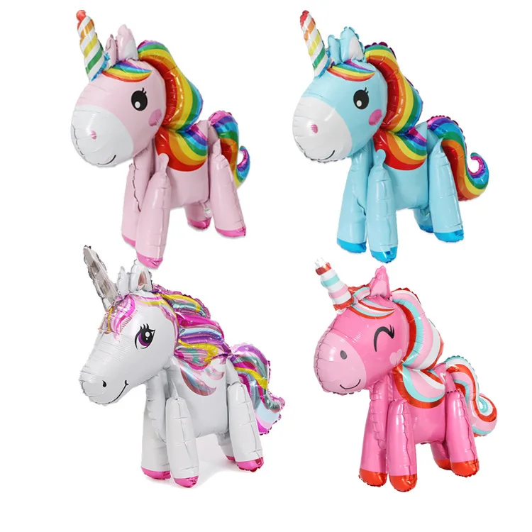 

3D three-dimensional unicorn balloons, baby toys, birthday party decorations, cartoon aluminum balloons wholesale