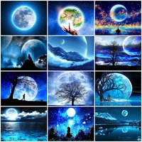 maxmpup 5d diy full square round diamond embroidery moon scenery diamond painting landscape cross stitch mosaic home decoration