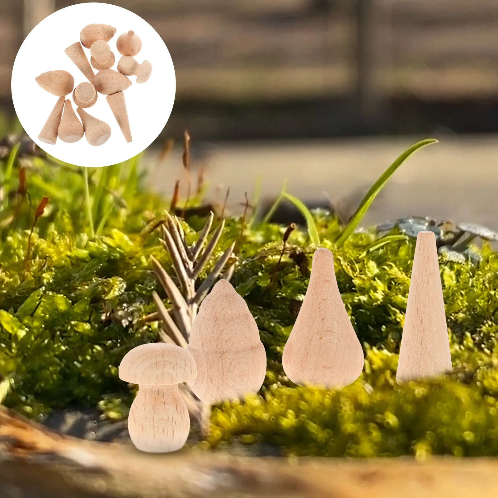 

12pcs DIY Toys Funny Children Unfinished Ornament Wooden Sculpture For Painting Wooden Craft Decor For DIY
