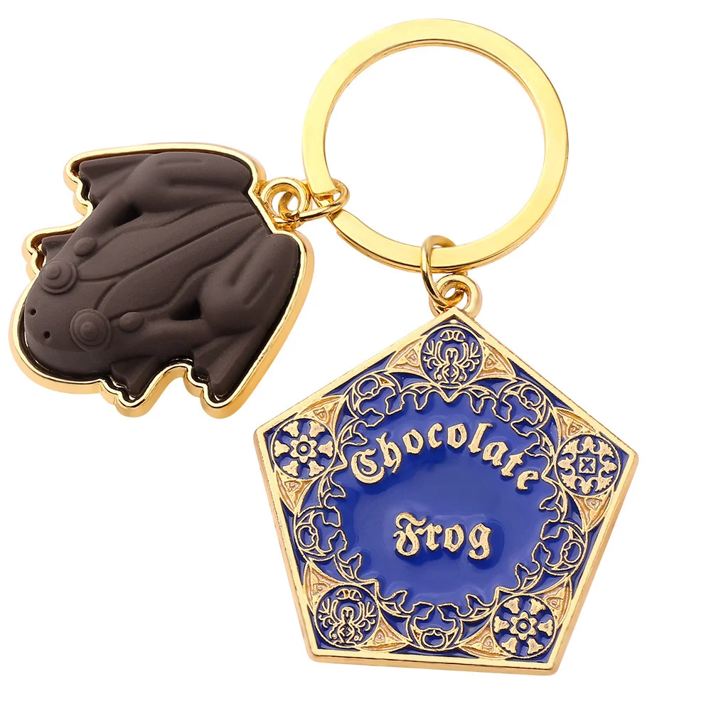

Fashion Chocolate Frog Golden Metal Pendant Keychain Magic School Keyring Chain Ornament For Women Cosplay Jewelry Gifts