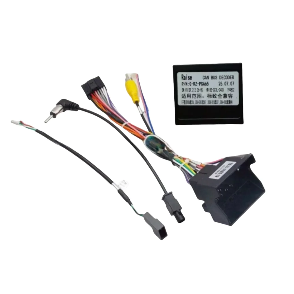 

Автомобильный стерео жгут Canbus Raise PSA-RZ-65 для Peugeot 307 308 3008 408 4008 508 5008 807 407 607 301 Android 16-контактный радиоприемник