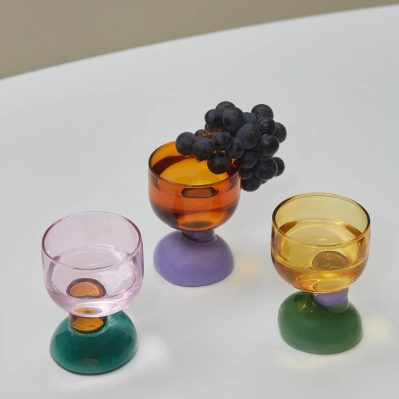 

1 шт. цветной необычный бокал, коктейльный бокал, набор питьевых бокалов, бокалы для шампанского, без БФА, стеклянная чашка 6,7 унции