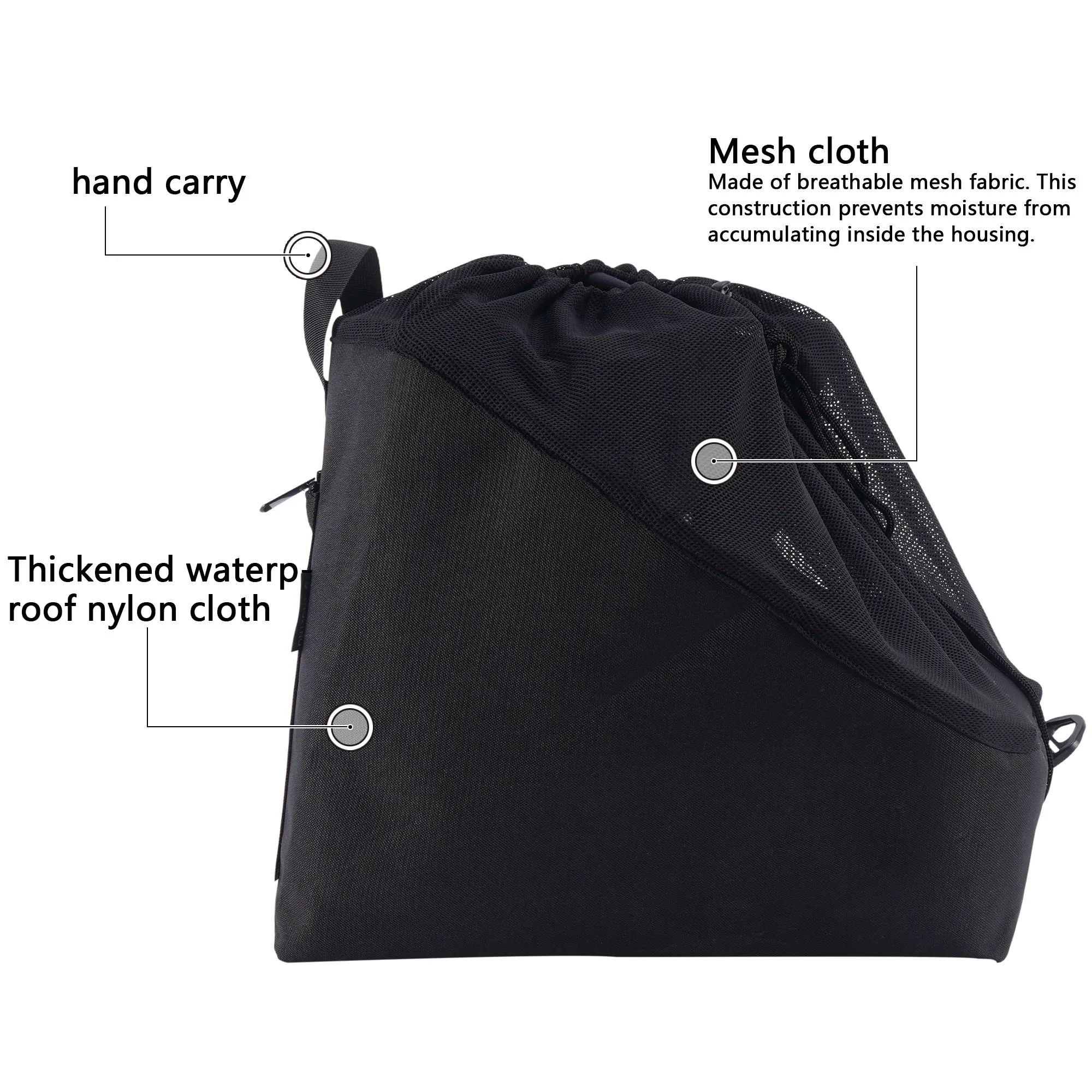 Черная сумка для хранения роликовых коньков спортивной лыжной обуви на открытом