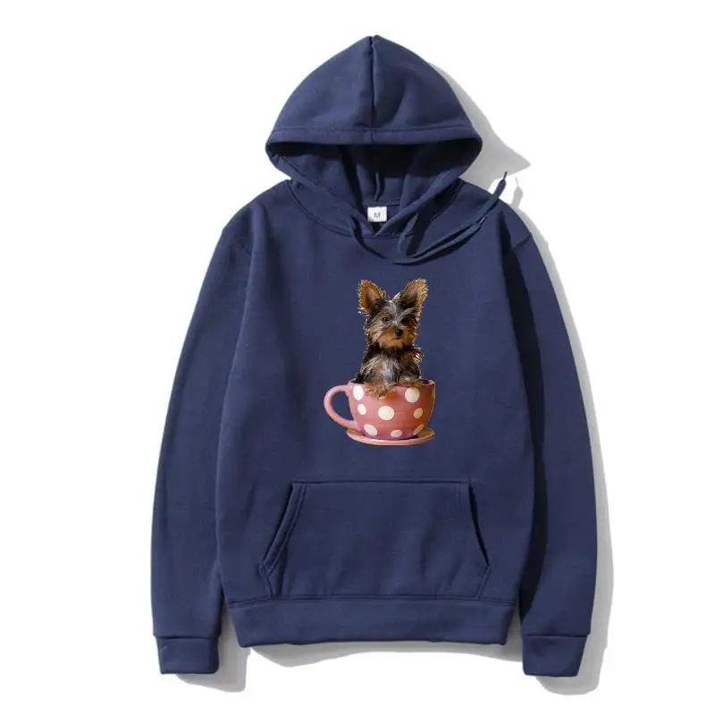 

AMEITTE Fashion Yorkshire Terrier Teacup Pullover Cute Miniature Pinscher dog Print Hooded Summer Hipster Female Outwear Pull