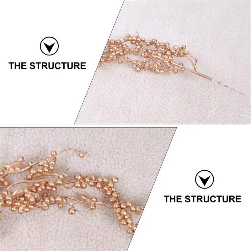 3 шт. рождественская имитация ягодной ветки искусственные ягоды Золотая елка