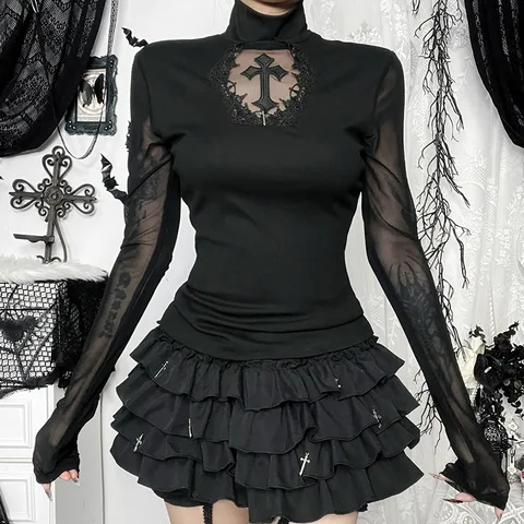 Женская футболка Mall Gothic Baisc  Полиэстер Хлопок