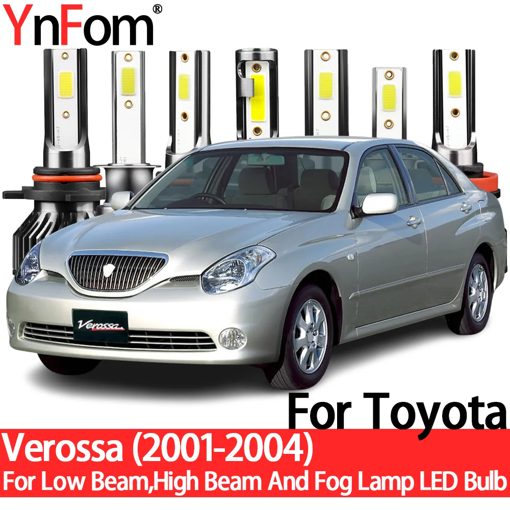 YnFom для Toyota Verossa X110 X115 2001-2004, специальный LED набор ламп для передних фар ближнего света, дальнего света, противотуманных фар, автомобильные аксессуары