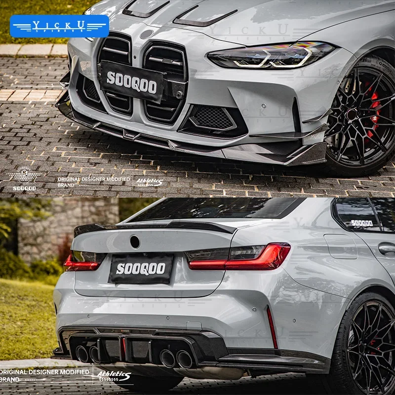 SOOQOO Trockenkohlefaser-Bodykit для G80 G81 M3 G82 G83 M4 Front schaufel Seitens chюze Heck diffusor heckбеженgel