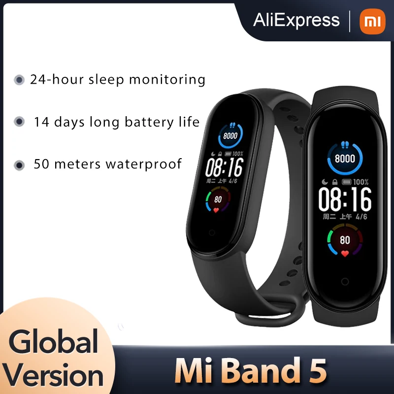 Xiaomi Mi Band 5 Smart Bracelet 1:1 large AMOLED Screen Heart Rate Fitness Traker Bluetooth 5.0 Sport Waterproof band 5
