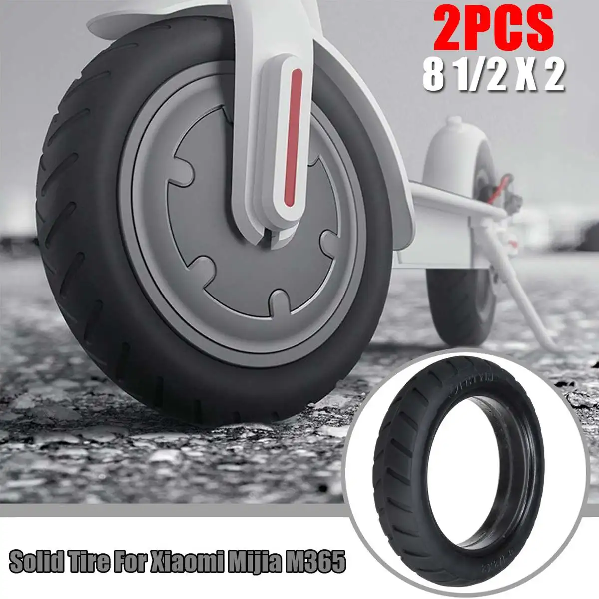 For Xiaomi Mijia M365 Electric Scooter Tires 8 inches 1/2 Durable Thick Rubber Tyre Wheels Solid Outer Tyres m365 Accessories
