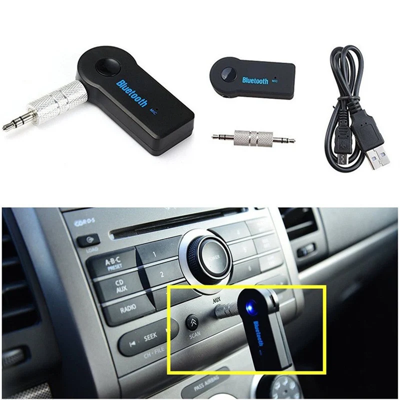

Wireless Car BT Compatible Adapter 3.5mm Audio Stereo Music Handsfree Headphone Receiver Handsfree Automobiles -Bluetooth Kit