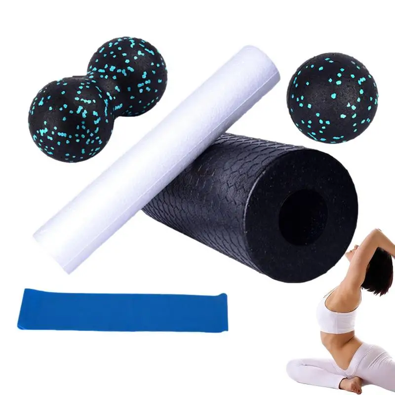 

Yoga Beginner Kit Yoga Column Roller Kit 5 Pieces Yoga Equipment And Accessories Foam Roller Blocks And Strap Set For Deep