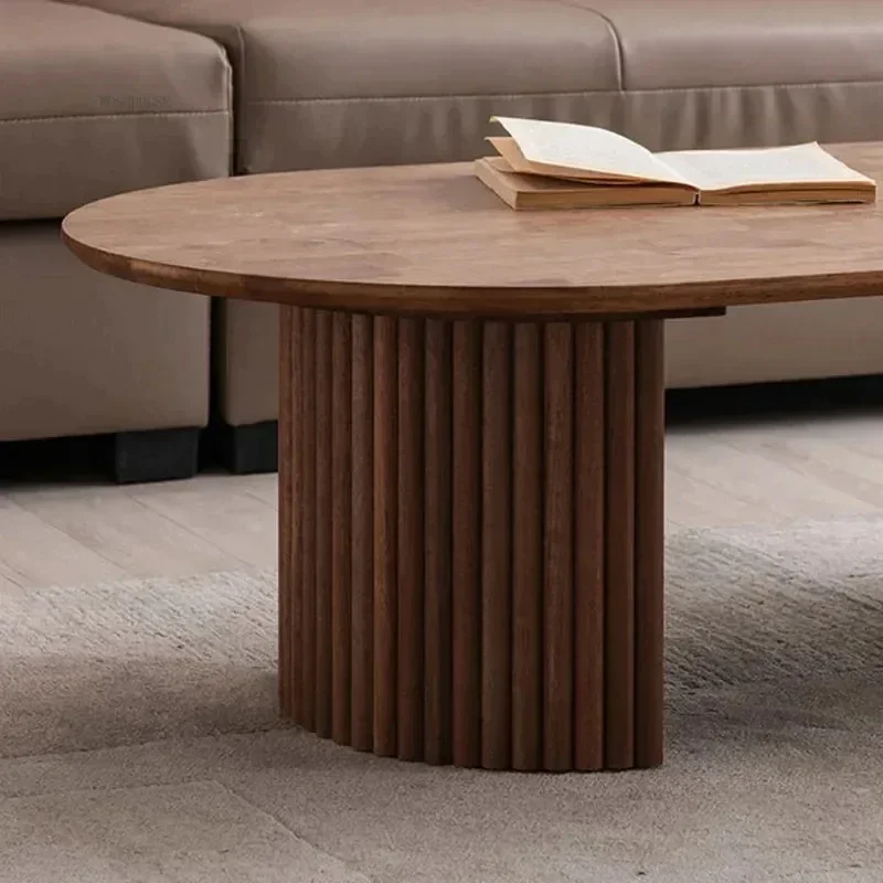 Домашний креативный легкий роскошный журнальный столик из цельного дерева для