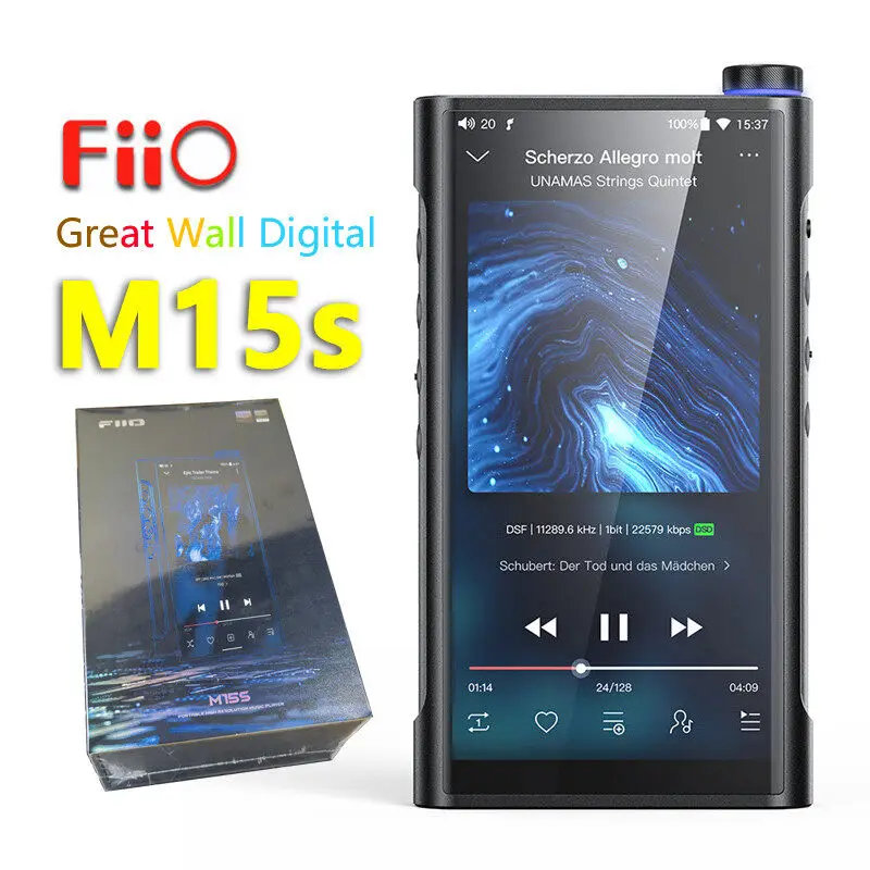 Защитный музыкальный плеер FiiO M15S Android ES9038Pro, MP3 USB DAC DSD512 768 кГц/32 бит, выход 2,5 мм/3,5 мм/4,4 мм Защитный музыкальный плеер FiiO M15S Android ES9038Pro, MP3 USB DAC DSD512 768 кГц/32 бит, выход 2,5 мм/3,5 мм/4,4 мм