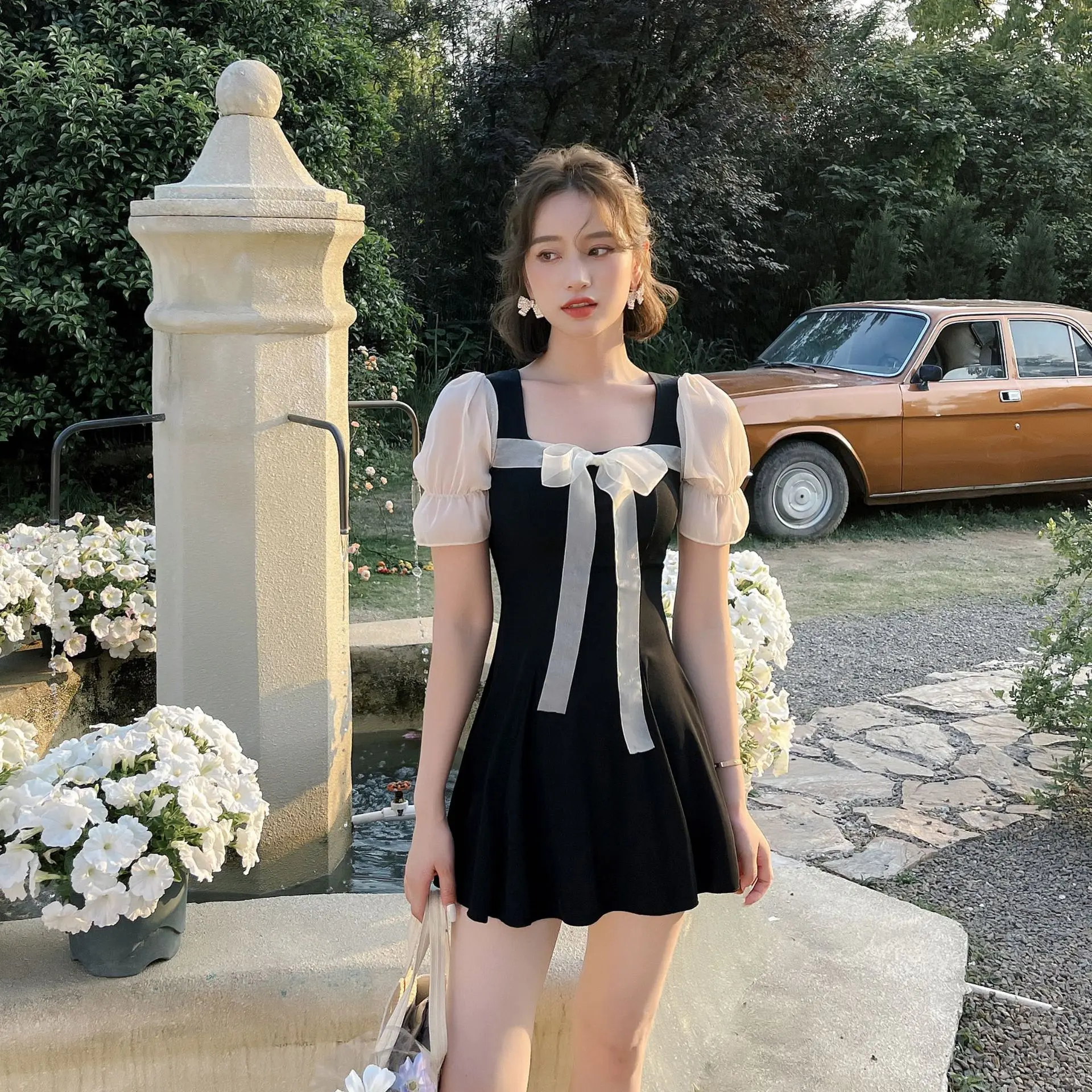 

Swimsuit Women's 2022 New Ins Korean One-piece Conservative Skirt Covering The Stomach and Showing Thin Student Holiday Swimsuit