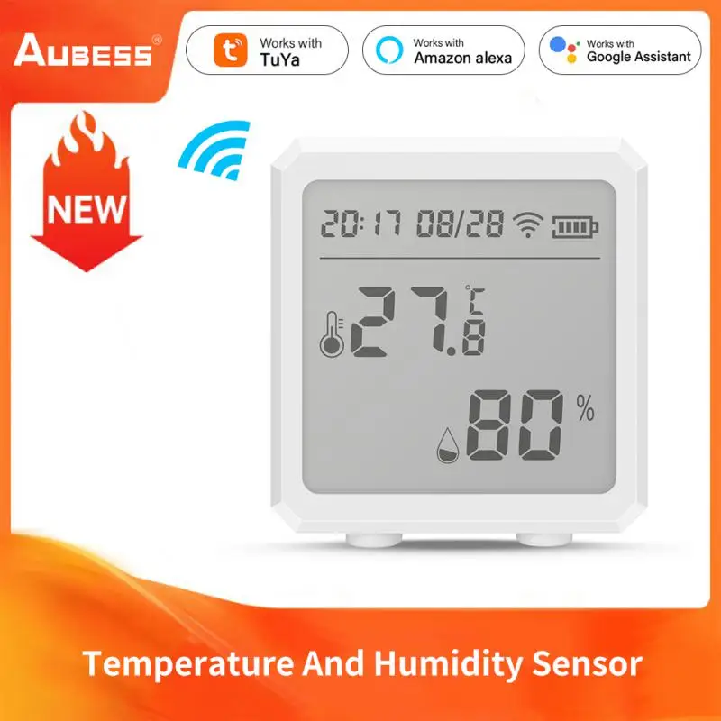 

Hygrometer Low Battery Alarm Tuya Zigbee Temperature Humidity Sensor Lcd Screen Display Temperature Sensor Battery Power
